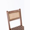PAGED Dining Chairs Set of 2 Wood Dining Room Chairs with Rattan Woven Strips Backrest and Faux Leather Woven Seat for Dining Room, Kitchen, Brown - 2 of 4