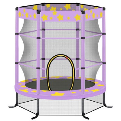 BestParts 55'' Kids Trampoline with Safety Enclosure Net, 4.5FT Indoor & Outdoor Bouncing Fun for Toddlers & Kids