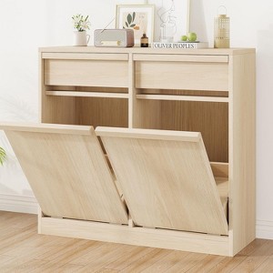 GustoWave Double Tilt Out Trash Cabinet , Modern Pet-Proof Trash Cabinets - 1 of 4