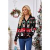BLUEMING Women Sweaters Ugly Christmas Reindeer Knit Cardigans - Maximalist Festive Textures - 3 of 4