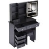 NicBex Salon Vanity Desk with Dryer Stand, Built-in USB Hub, Sliding Mirror & Cushioned Stool for Bedroom/Salon - 3 of 4