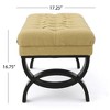 CAVINAS Upholstered Ottoman Bench, Button-Tufted Diamond Stitching Accent Stools, Entryway Benches with Half-Circle Birch Wood Legs - 2 of 4