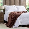 Poly Fleece Faux Shearling - Oversized Plush Woven Polyester Fleece Solid Color Throw - Breathable by Hastings Home (Mahogany and Dove) - 4 of 4