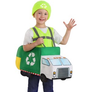 HalloweenCostumes.com One Size Fits Most  Boy  Garbage Truck Boy's Toddler Costume | Kid's Uniform Costumes, Green/White/Green - 1 of 4