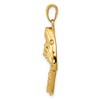 Black Bow Jewelry 14k Yellow Gold Moveable 2D Hinged Jaws Shark Head Pendant, 15 x 25mm - 2 of 4