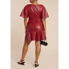 ELOQUII Drapey Faux Leather Mini Dress - 3 of 4