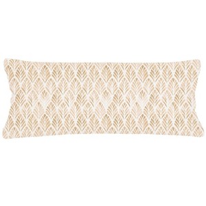 Beige Geo Palm Velvet Pillow 14x40 - 1 of 1