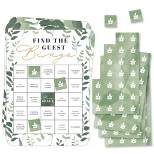 Big Dot of Happiness Boho Botanical Bride - Find the Guest Bingo Cards and Markers - Greenery Bridal Shower and Wedding Party Bingo Game - Set of 18