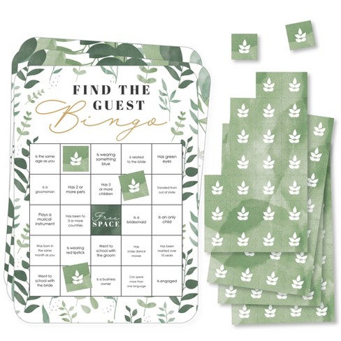 100 Botanical Mr and Mr Tropical Wedding Bingo Cards for a Printable Wedding Cocktail Hour Game TRP1