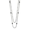 Chisel Stainless Steel Polished 2-Strand Black Crystal Beaded 16" with 1" Extension Necklace - 2 of 4