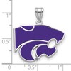 Black Bow Jewelry Sterling Silver Kansas State Wildcats NCAA Large Pendant - 3 of 4