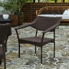 Merrick Lane Fade and Weather Resistant Modern PE Rattan Patio Dining Chair with Reinforced Steel Frame - 4 of 4