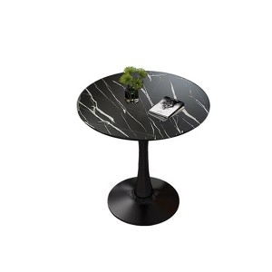 Dexmalle Round Table with MDF Top and Steel Base Tulip,Black - 1 of 4