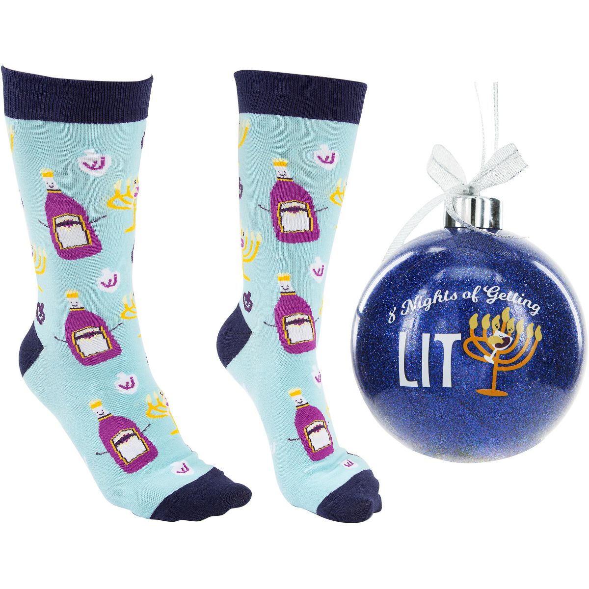 Pavilion Gift Company - 8 Nights - 4" Ornament  with Holiday Socks - Tree Ornaments