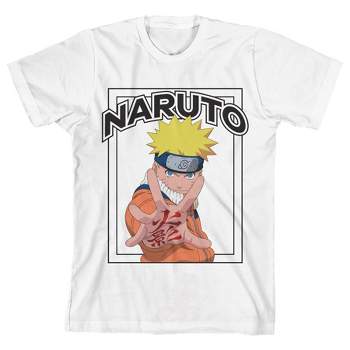 Naruto Classic Sasuke Repeat Name Crew Neck Short Sleeve Royal Blue Boy's  T-shirt-Small