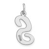 Black Bow Jewelry 14k White Gold, Madison Collection LG Classic Script Initial S Pendant - 3 of 4
