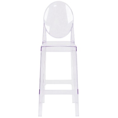 Cassidy Clear Polycarbonate Oval Back Barstool