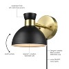 Globe Electric 1-Light Matte Brass Plug-In or Hardwire Wall Sconce with Black Metal Shade - 4 of 4