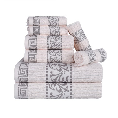 8pc Cotton Bath Towel Set Light Blue : Target