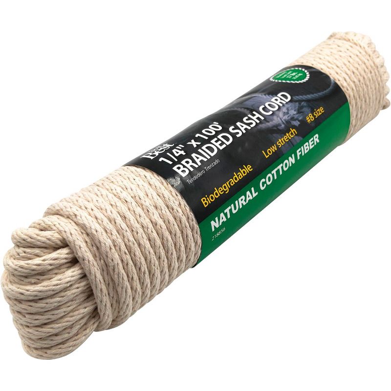 Do it Best  1/4 In. x 100 Ft. White Solid Braided Cotton Sash Cord 218856, 2 of 3