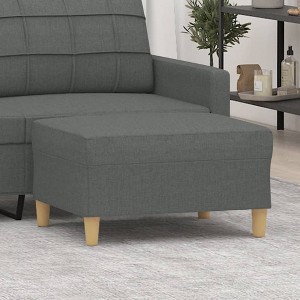 vidaXL Footstool Dark Gray 27.6 in.x21.7 in.x16.1 in. Fabric - 1 of 4
