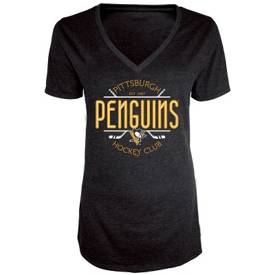 NHL Pittsburgh Penguins Women's Blade V-Neck T-Shirt S