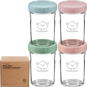 4pk Prep Baby Food Storage Containers, 8 oz Leak-Proof, BPA Free Glass Baby Food Jars for Feeding - 1 of 4