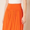 Women's Pull-On Jersey Midi Skirt - Stretchy Knit A-Line Skirt Orange - 3 of 4