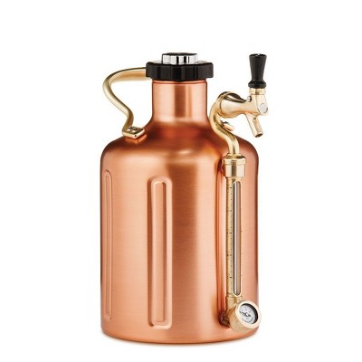 GrowlerWerks uKeg 128oz Pressurized Growler Mini Keg with Sightglass and Tap | Portable Insulated Stainless Steel For Carbonated Beverages