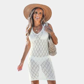 Women's Diamond Cut-Out V-Neck Cover-Up Dress - Cupshe