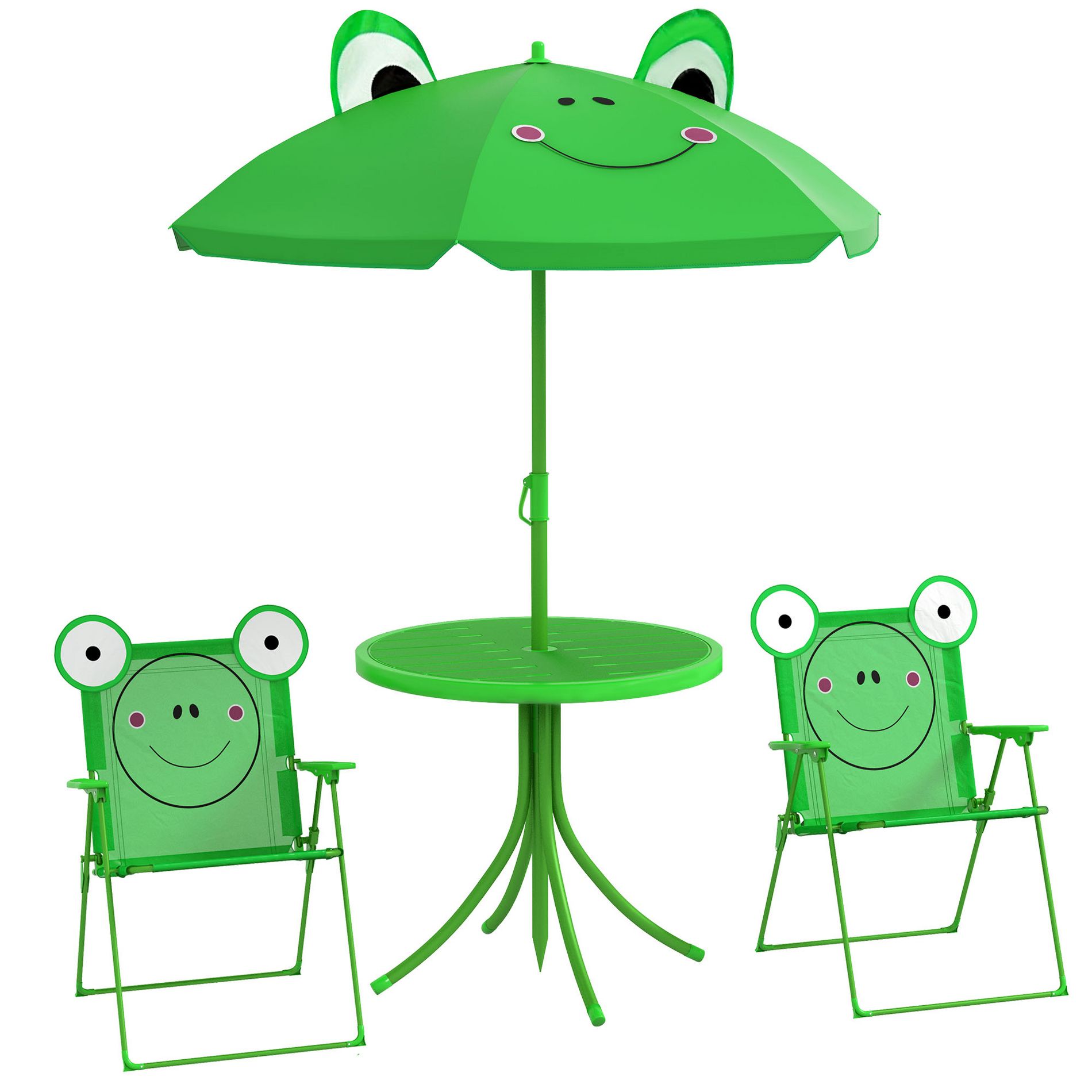 Gulches Folding Kids Table and Chair Set - Green, for Garden and Backyard Play