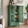 Okak Vintage Hollow-Carved Wood Sideboard Storage Cabinet with Floral Design,Accent Display Pantry Cabinets for Dining Room,Living Room - 2 of 4
