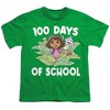 Dora the EX-plorer 100 Days of School Leaves Kids T Shirt for Youth Boys and Girls, Kelly Green - 2 of 4
