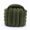 Alilang 19.30 inches Plush Curved Lounge Chair with Tubular Backrest Design-Green - 2 of 4