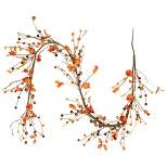 Northlight 5' x 6" Fall Harvest Berries and Leaves Twig Artificial Garland, Unlit