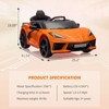 Acekool 12V Licensed Corvette Kids Ride-On Car with Remote, LED Lights, Music, Dashboard – Battery Powered Toddler Sports Car - 2 of 4