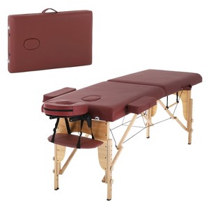 BestMassage Portable Massage Table 2-Fold Spa Bed Adjustable Salon Table with Non-Woven Carrying Bag - 1 of 4
