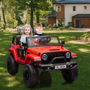 24V 2-Seater Kids Electric Ride-On Truck, 2WD/4WD Switchable, with Remote Control, Trunk, 4-Wheel Suspension, LED Lights - 1 of 4