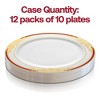 Smarty Had A Party 7.5" White w/ Burgundy and Gold Harmony Rim Plastic Salad Plates - 120 pcs - 4 of 4