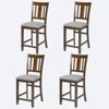 Counter Height Chairs Set Of 4, Comfy Kitchen Chairs With Ergonomic Seat, Wooden Upholstered Counter Height Barstool With Curved Backrest - 2 of 4