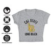 Women's California State University Long Beach Large Cap Sleeve Baby Rib Crop Top Athletic Heather - 4 of 4
