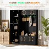 Modern Hall Tree with Shoe Storage Bench, 6 Cabinets & 4 Hooks, 59"W x 79"H Entryway Organizer for Foyer Mudroom-3irtyhousy - 3 of 4