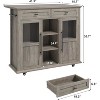 Kitchen Island Cart on Wheels – Widen Drop-Leaf Top, Rolling Design for Kitchen - 4 of 4