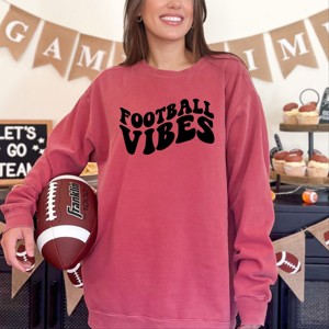 Simply Sage Market Retro Football Vibes Garment Dyed Sweatshirt - 1 of 4
