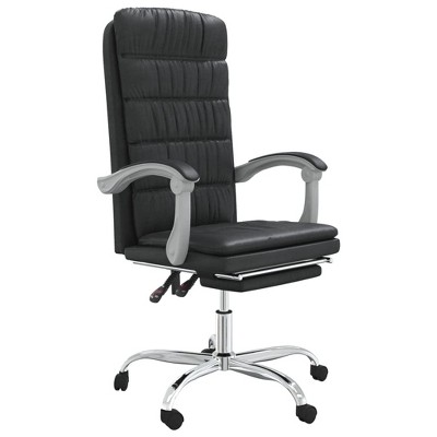 vidaXL Reclining Office Chair – Sophisticated Black Faux Leather Design – Adjustable and Comfortable