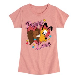 Girls' - Disney - Fifi And Pluto Puppy Love Fitted Short Sleeve Graphic T-Shirt - 1 of 4
