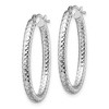 Black Bow Jewelry 3mm Crisscross Oval Hoop Earrings in 14k White Gold, 32mm (1 1/4 Inch) - 2 of 4