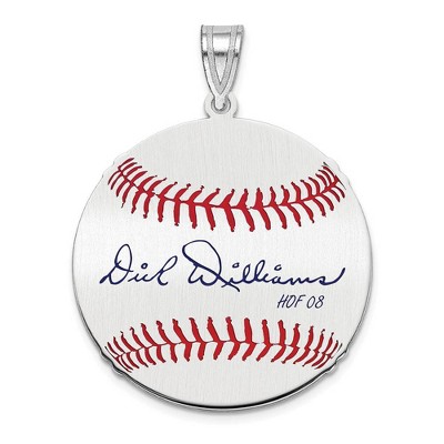 Black Bow Jewelry Sterling Silver Dick Williams Signature MD Enamel Baseball Pendant