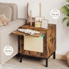 Rattan Night Stands Set 2, Modern Farmhouse Pattern Side Table, End Table with Tray - 4 of 4