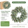 24 Inch Artificial Wreath with Pine Cones for Front Door Holiday Decor Green Faux Indoor Outdoor Use 12 Cones - 3 of 4